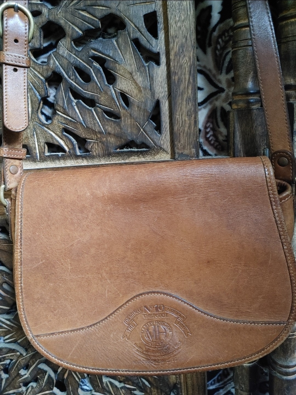 The Original GHURKA BAG # 10 Marley Hodgson Leather Saddle Crossbody Bag - Brown